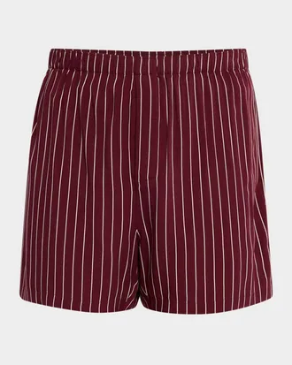 Saint Laurent Men & apos;s Cassandre Striped Shorts