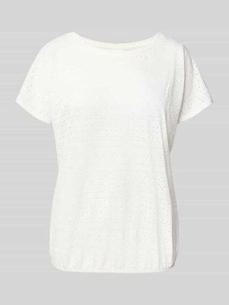 Tom Tailor Loose Fit T-Shirt aus Ajour in Offwhite, Größe L