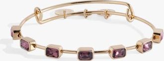 Alex and Ani February Birthstone Emerald Cut Bangle in Gold at Nordstrom