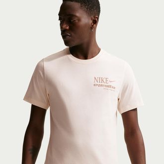 Nike Mens Nike Sportswear Short-Sleeve T-Shirt in White | IQ1003-103