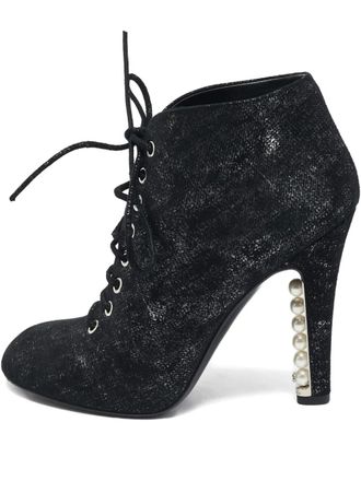 Chanel canvas boots - Black