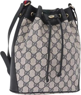 Gucci Pre-owned Bucket Bag - Dames - Vintage Tas - Blauw - ONE Size - Leer - Vintage