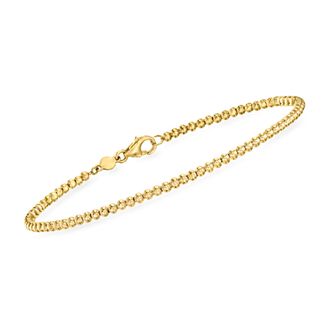 RS Pure by Ross-Simons Italian 2mm 14kt Yellow Gold Bead Bracelet