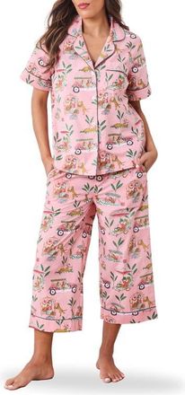 Printfresh Piped Organic Cotton Pajamas in Peach Daiquiri at Nordstrom, Size X-Large