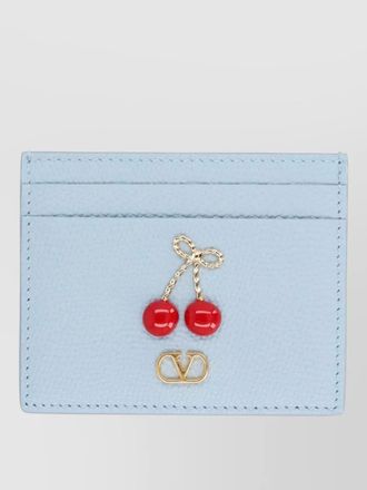 Valentino Garavani cherry motif card holder embellished detail