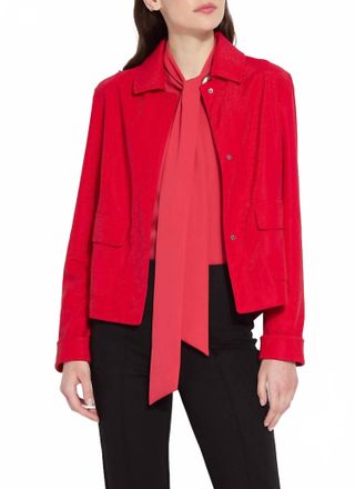 Lyss&eacute; Kendra Vegan Suede Jacket In Deep Red