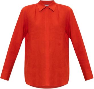 Max Mara Falasco Shirt - Dames - Overhemden - Rood - S - Linnen - Overhemden