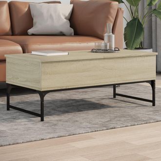 vidaXL Vidaxl - Mesa De Centro Madera Ingenier&iacute;a Metal Roble Sonoma 100x50x40cm