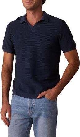 The Normal Brand Robles Birds Eye Polo in Denim/dark Navy at Nordstrom, Size Xx-Large