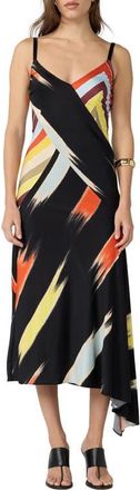 Diane Von F&uuml;rstenberg Skye Stripe Asymmetric Dress in Dorian Stripe Multi at Nordstrom, Size Xx-Small