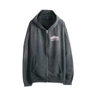Willy Chavarria Hoodies & sweatvesten, Heren, Grijs, L, Katoen, CCC Hooligan Zip Through Hoodie