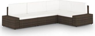 vidaXL Vidaxl - Juego De Muebles De Jard&iacute;n 4 Piezas Rat&aacute;n Sint&eacute;tico Marr&oacute;n