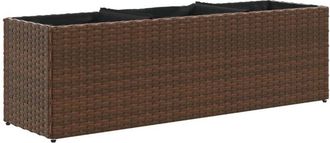 vidaXL Jardinera Con 3 Maceteros Rat&aacute;n Sint&eacute;tico Marr&oacute;n 105x30x32 Cm Vidaxl