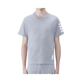Thom Browne T-Shirts, male, Gray, Size: XL Milano Cotton 4-Bar Tee