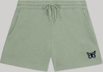 Dalix Womens Butterfly Midweight Washed Fleece Shorts in Sage at Nordstrom, Size Xx-Large