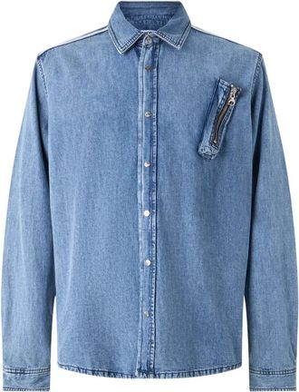 Diesel Denim overhemd met lange mouwen - Heren - Overhemden - Blauw - Maat: L Denim
