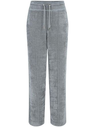 Shanghai Tang velvet track pants - men - Cotton/Viscose/Polyamide - 46 - Grey