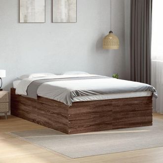 vidaXL Vidaxl - Estructura De Cama Madera De Ingenier&iacute;a Marr&oacute;n Roble 120x190 Cm