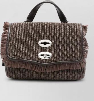 Zanellato baby shoulder bag woven fringe handle