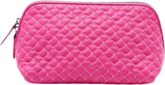 Bottega Veneta Pre-owned Quilted Nappa Pouch - Dames - Vintage Clutch - Roze - ONE Size - Leer - Vintage