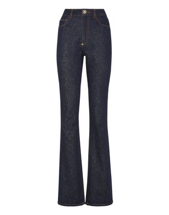 Philipp Plein Denim High wasted flare Skull