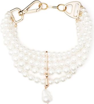 Atu Body Couture x Shir Fine Jewellery pearl choker - women - Brass/Pearl - One Size - White