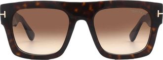 Tom Ford Fausto Gradient Brown Browline Mens Sunglasses FT0711 52F 53