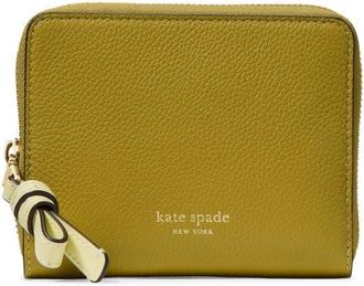 Kate Spade New York small loop colorblock pebbled leather zip wallet in Laurel Leaf at Nordstrom