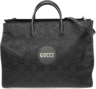 Gucci Off The Grid Black Canvas Tote Bag (Pre-Owned)