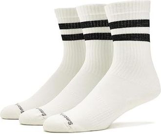 Smartwool Everyday Athletic Stripe Crew Socks 3pk Quarter Length Socks Shoes White : LG (US Mens Shoe 9-11.5 - Womens Shoe 10-12.5)