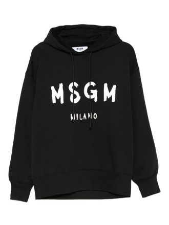 Msgm Felpa In Cotone Con Logo-Donna