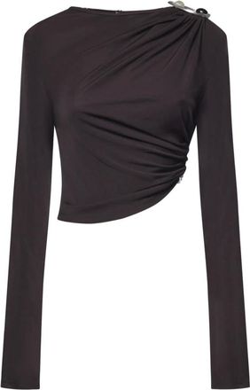 CHRISTOPHER ESBER Asymmetrische top met lange mouwen - Dames - Tops - Bruin - Maat: S