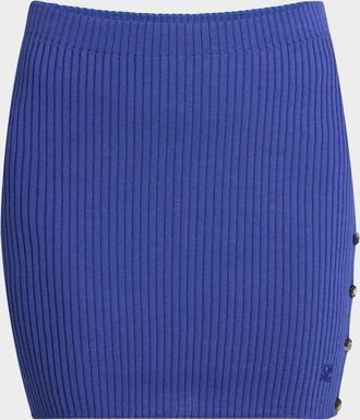 Courr&egrave;ges Buttoned Light Rib Mini Skirt