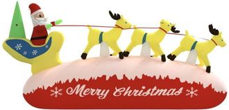 vidaXL Pap&aacute; Noel Y Renos De Navidad Inflables Con Led 145 Cm Vidaxl