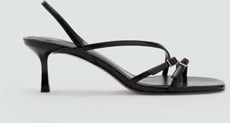 Mango Sandali fasce tacco kitten nero - Donna - 42 - MANGO