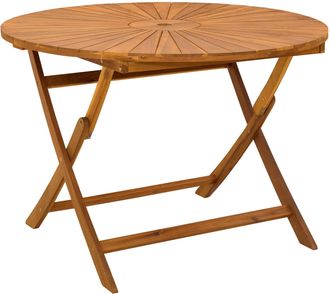 vidaXL Mesa De Jard&iacute;n Plegable Natural &Oslash;110 X 75 Cm Vidaxl