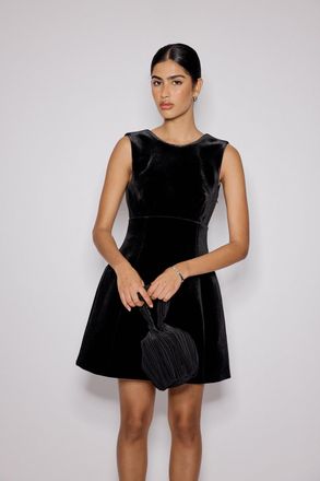 Nobody's Child Black Velvet A-line Gemini Mini Dress