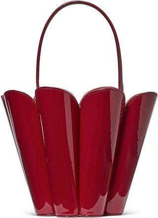 Kate Spade New York The Spade Patent Leather The Spade Flower Bucket Bag Shoulder Womens Handbags Dark Scarlet