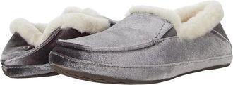 Olukai Womens OluKai Kuuna Lanui 20458-2626 Charcoal Fur Lined Slipper RHS7396