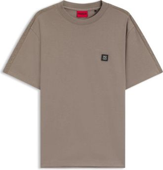 HUGO BOSS Relaxed-fit T-shirt in interlock cotton with embroidered shoulders