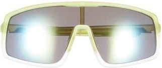 Hurley 140mm Wrap Shield Mirrored Polarized Sunglasses in Lime Green at Nordstrom Rack