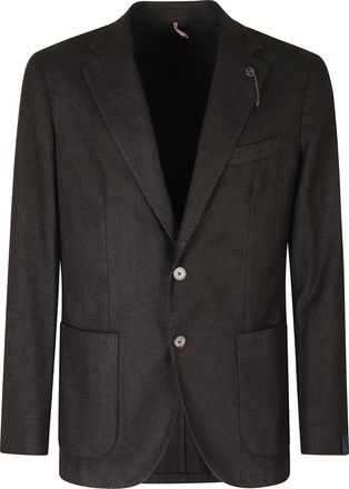 Santaniello Anthracite Felted Wool Unlined Blazer
