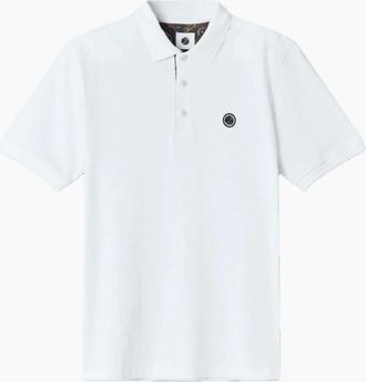 Pretty Green Mens Pretty Green House Paisley Placket White Polo - Black - Size: 40