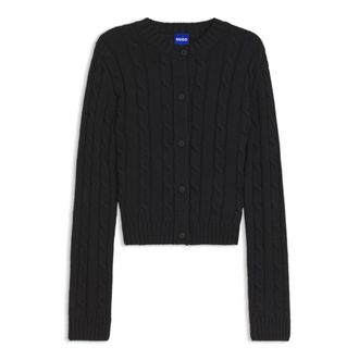 HUGO BOSS Cable-knit cardigan with button closure