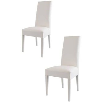 Tommychairs Tommychairs 4 Chantal chairs in beech, seat in cappuccino faux leather