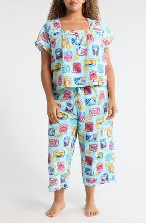 Printfresh Cotton Poplin Pajamas in Open Water at Nordstrom Rack, Size 2X