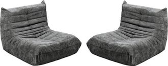 Habitat et Jardin Conjunto De 2 Sillones Modulares Tipo Sof&aacute; En Tela Texturizada velasca - Gris