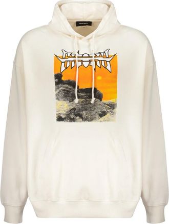 Diesel Hooded Sweatshirt - Heren - Hoodies - Wit - 2XL - Katoen - Hoodies & sweatvesten