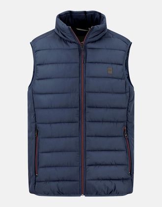 Fynch-Hatton Mens Stand Collar Light Weight Vest Dark Navy - Blue - Size: 44/Regular