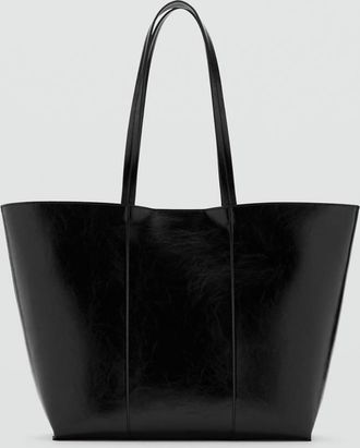 Mango Borsa shopper grande nero - Donna - Taglia unica - MANGO